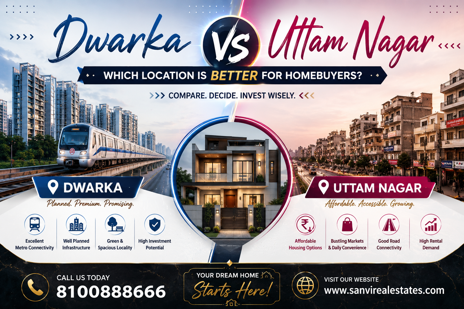 Dwarka vs Uttam Nagar: Which Location is Better for Homebuyers?