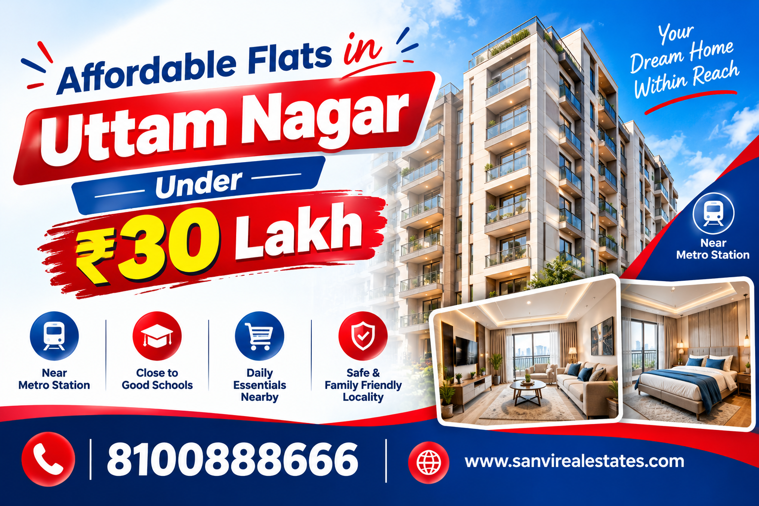 Affordable Flats in Uttam Nagar Under ₹30 Lakh